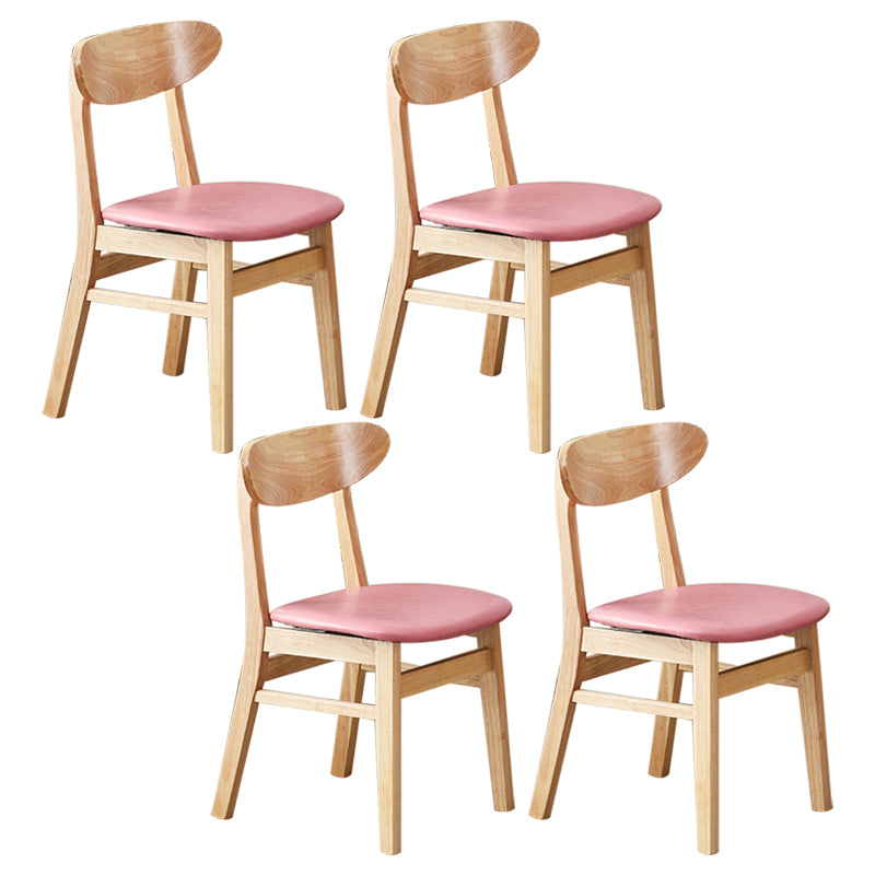 Chaise d'appoint de salle à manger moderne en bois avec coussin, chaise d'appoint à dossier ouvert pour la cuisine