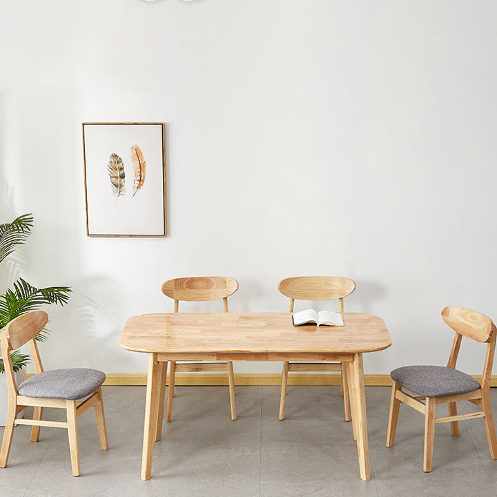 Chaise d'appoint de salle à manger moderne en bois avec coussin, chaise d'appoint à dossier ouvert pour la cuisine
