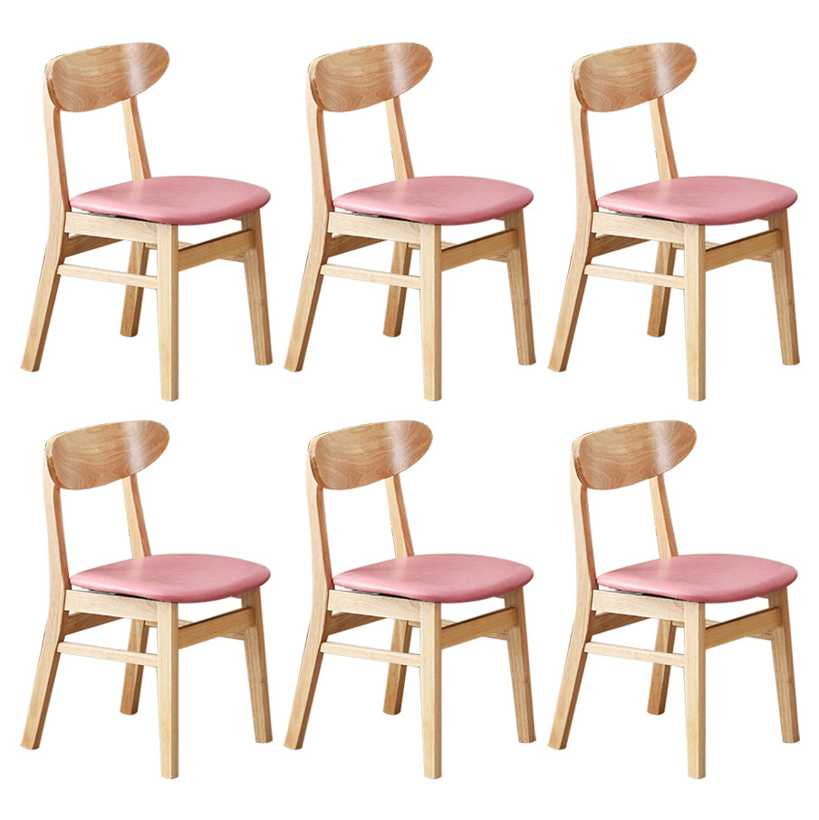 Chaise d'appoint de salle à manger moderne en bois avec coussin, chaise d'appoint à dossier ouvert pour la cuisine
