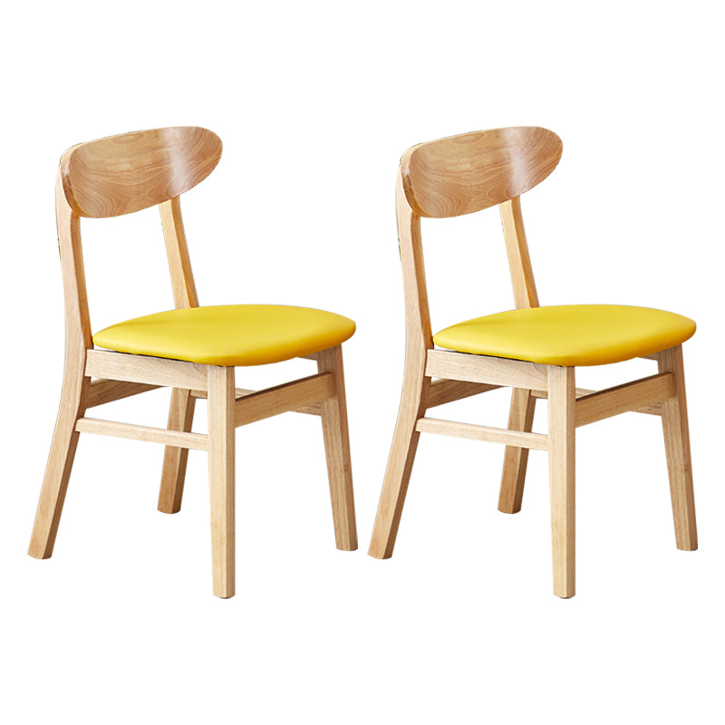 Chaise d'appoint de salle à manger moderne en bois avec coussin, chaise d'appoint à dossier ouvert pour la cuisine