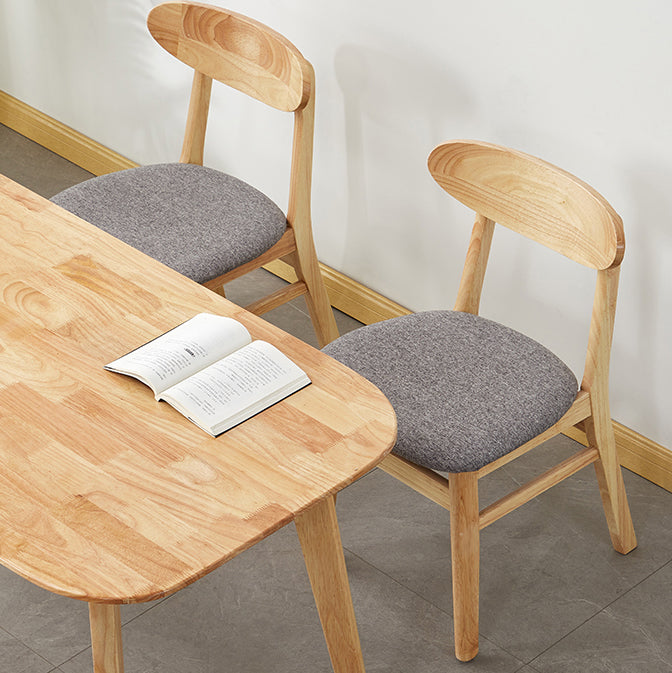 Chaise d'appoint de salle à manger moderne en bois avec coussin, chaise d'appoint à dossier ouvert pour la cuisine