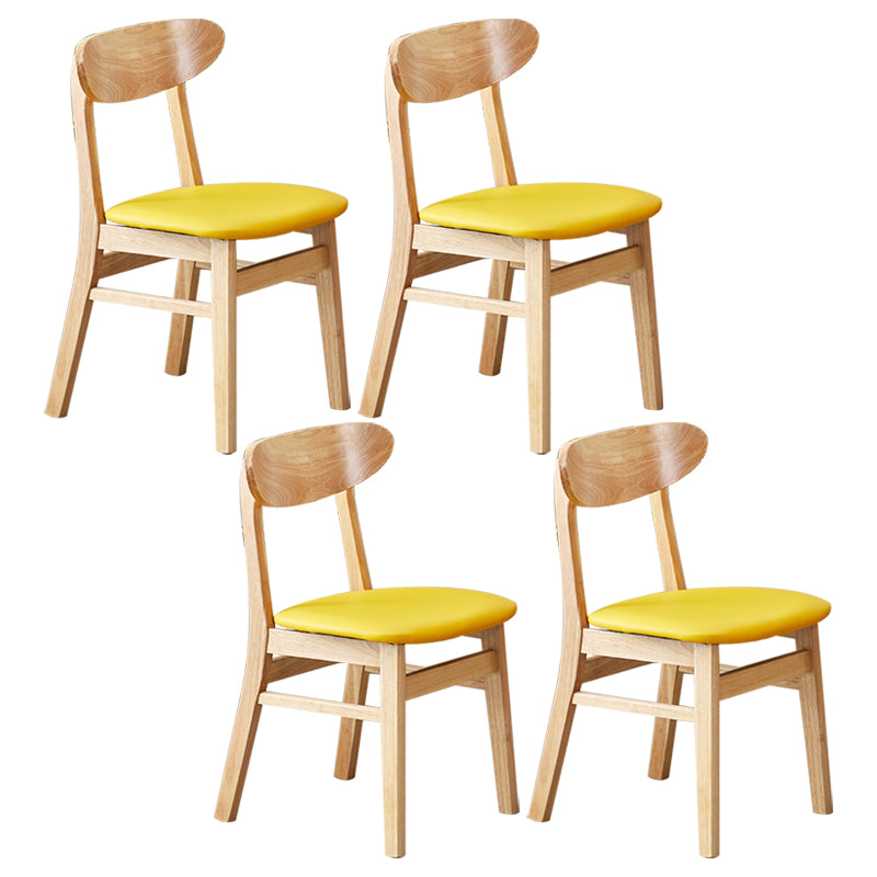 Chaise d'appoint de salle à manger moderne en bois avec coussin, chaise d'appoint à dossier ouvert pour la cuisine