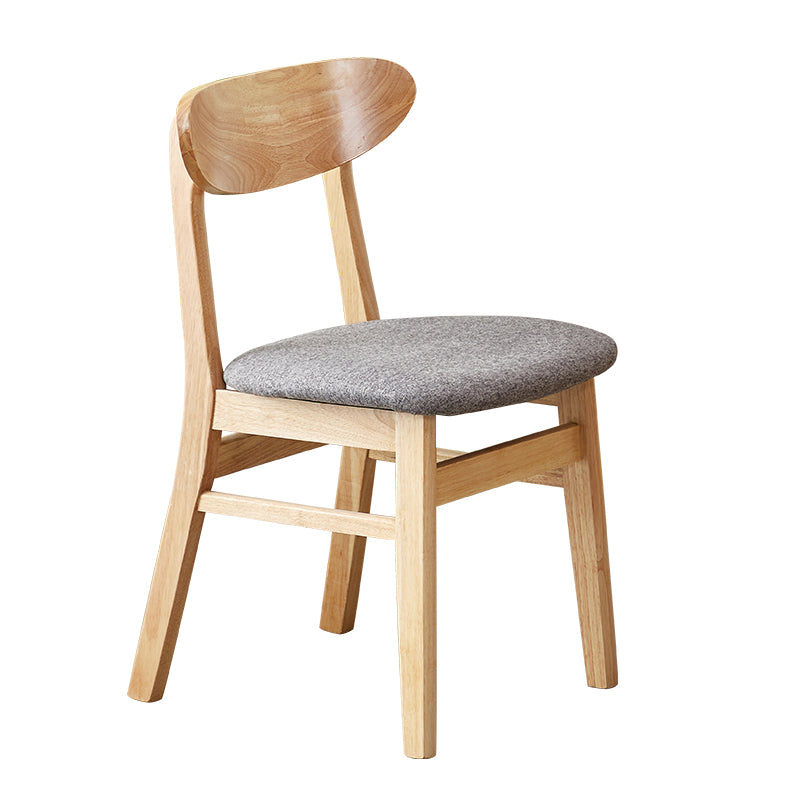Chaise d'appoint de salle à manger moderne en bois avec coussin, chaise d'appoint à dossier ouvert pour la cuisine