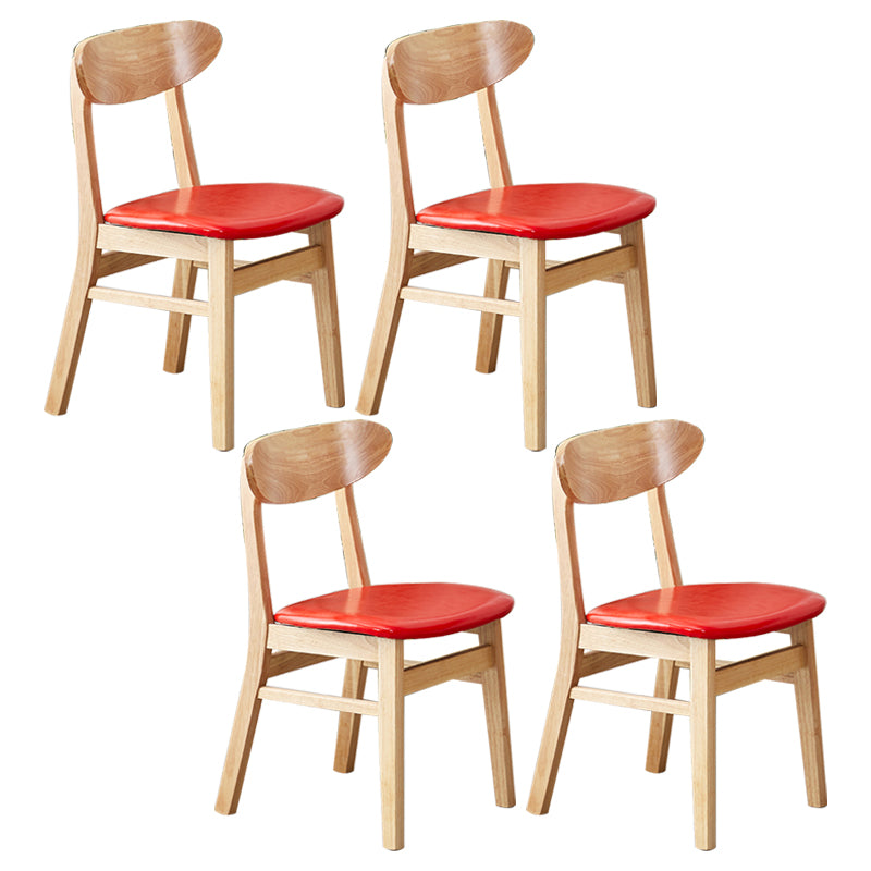 Chaise d'appoint de salle à manger moderne en bois avec coussin, chaise d'appoint à dossier ouvert pour la cuisine