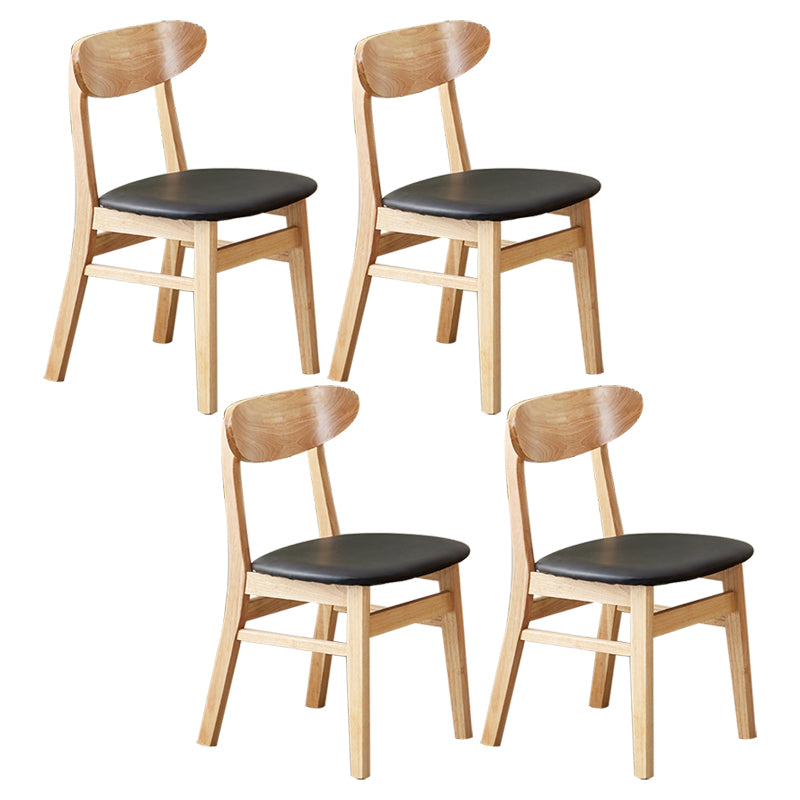 Chaise d'appoint de salle à manger moderne en bois avec coussin, chaise d'appoint à dossier ouvert pour la cuisine