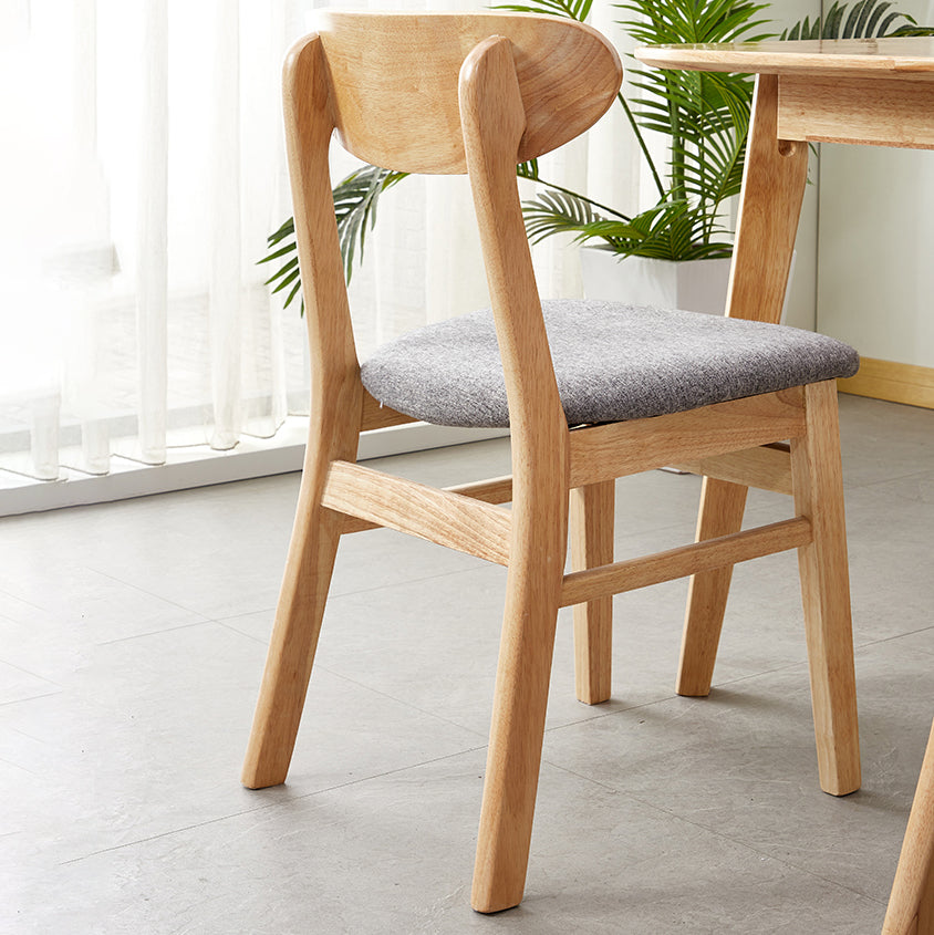 Chaise d'appoint de salle à manger moderne en bois avec coussin, chaise d'appoint à dossier ouvert pour la cuisine