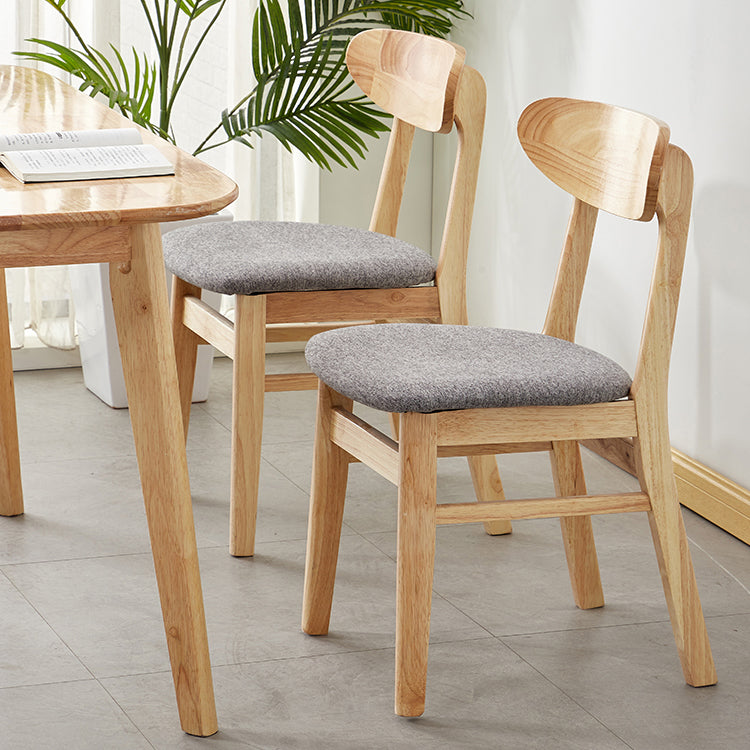 Chaise d'appoint de salle à manger moderne en bois avec coussin, chaise d'appoint à dossier ouvert pour la cuisine