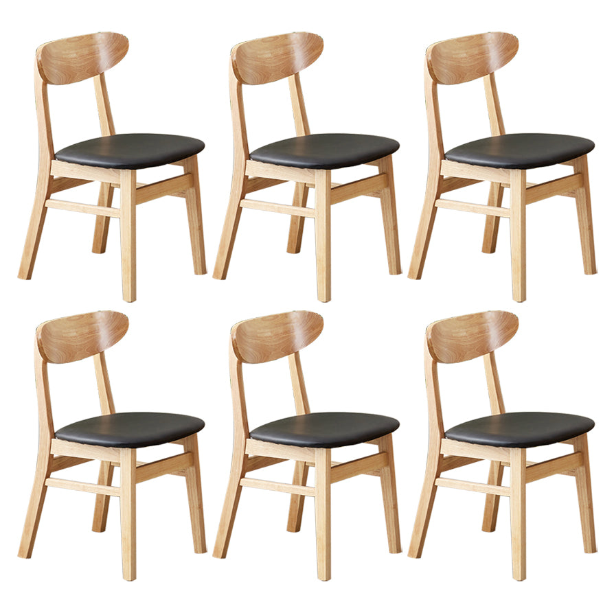 Chaise d'appoint de salle à manger moderne en bois avec coussin, chaise d'appoint à dossier ouvert pour la cuisine