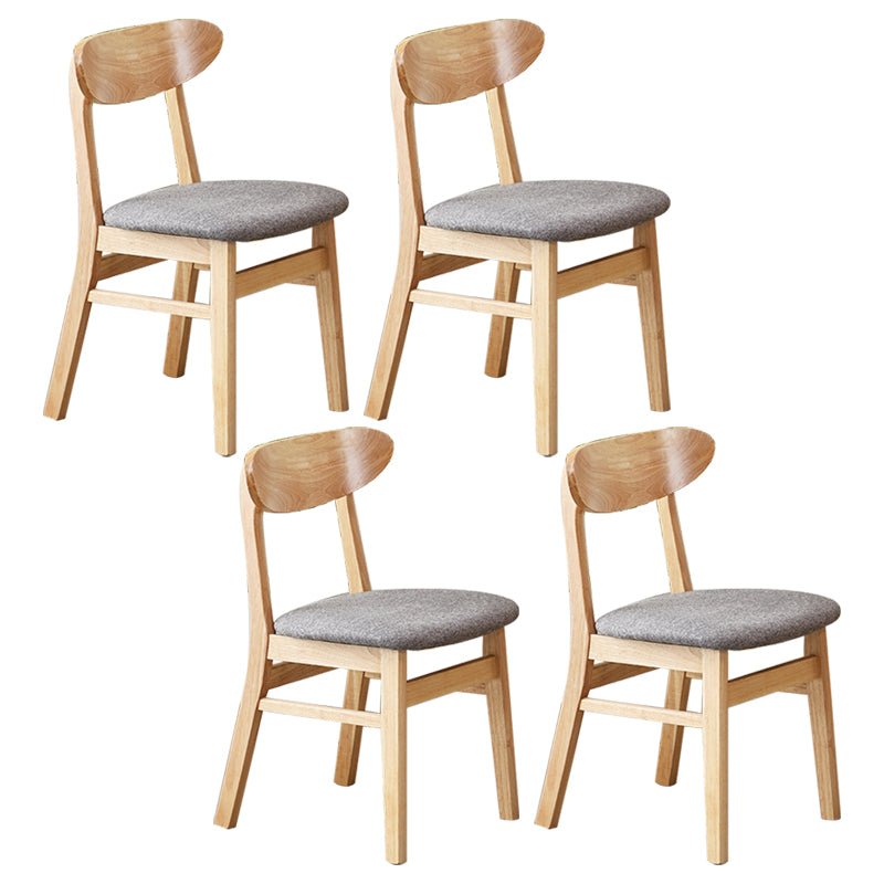 Chaise d'appoint de salle à manger moderne en bois avec coussin, chaise d'appoint à dossier ouvert pour la cuisine