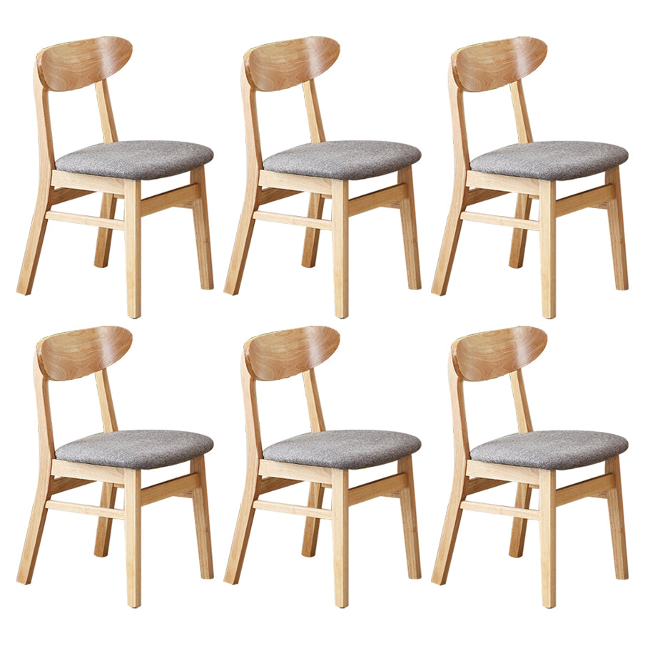 Chaise d'appoint de salle à manger moderne en bois avec coussin, chaise d'appoint à dossier ouvert pour la cuisine