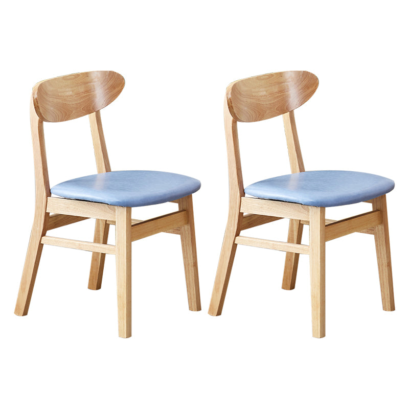 Chaise d'appoint de salle à manger moderne en bois avec coussin, chaise d'appoint à dossier ouvert pour la cuisine