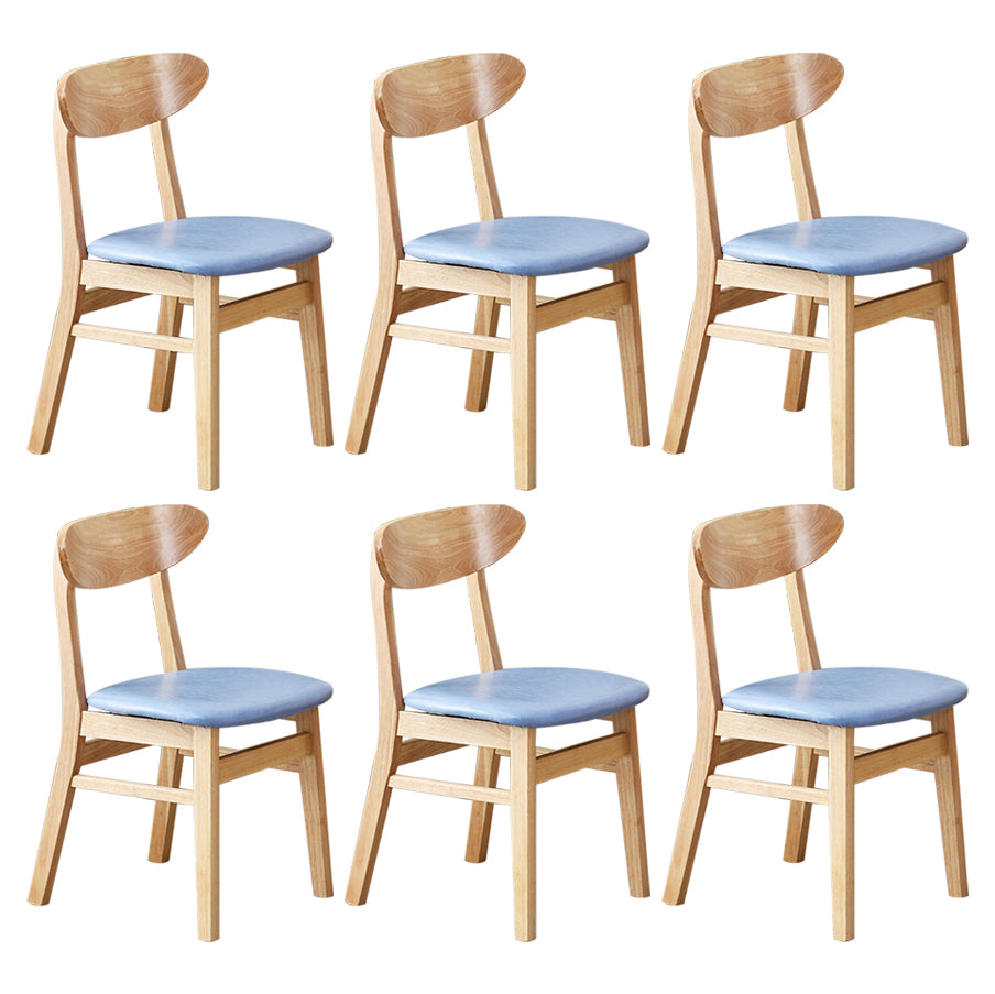 Chaise d'appoint de salle à manger moderne en bois avec coussin, chaise d'appoint à dossier ouvert pour la cuisine