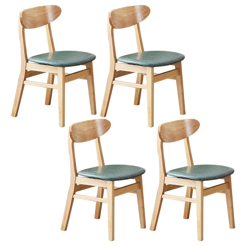 Chaise d'appoint de salle à manger moderne en bois avec coussin, chaise d'appoint à dossier ouvert pour la cuisine