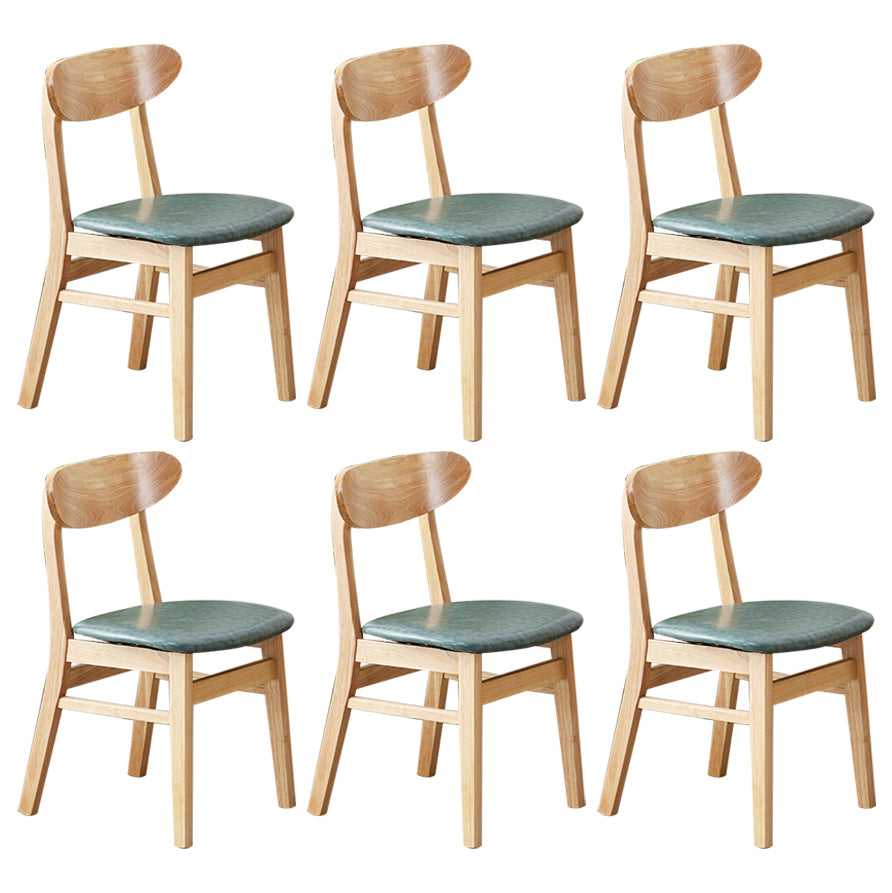 Chaise d'appoint de salle à manger moderne en bois avec coussin, chaise d'appoint à dossier ouvert pour la cuisine