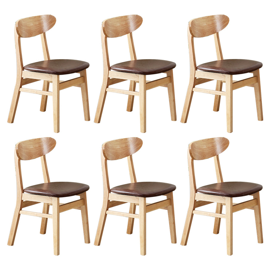 Chaise d'appoint de salle à manger moderne en bois avec coussin, chaise d'appoint à dossier ouvert pour la cuisine