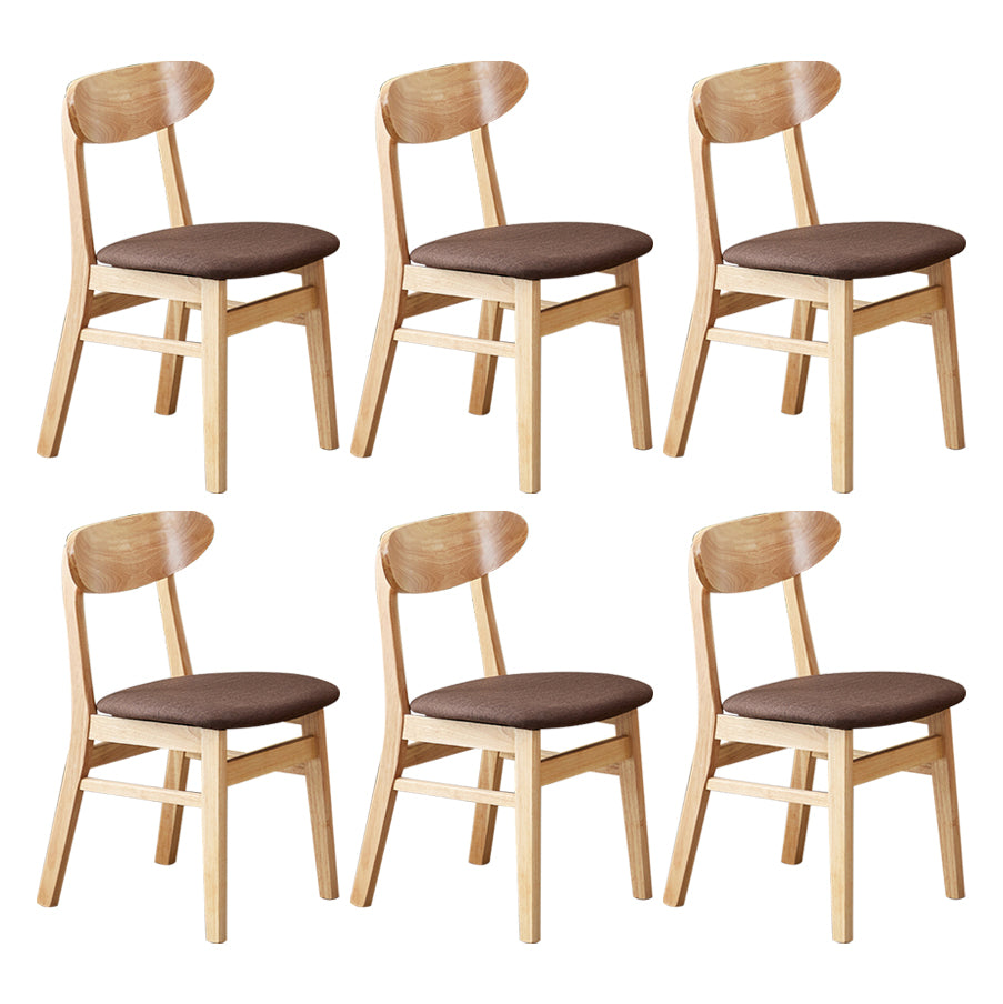 Chaise d'appoint de salle à manger moderne en bois avec coussin, chaise d'appoint à dossier ouvert pour la cuisine