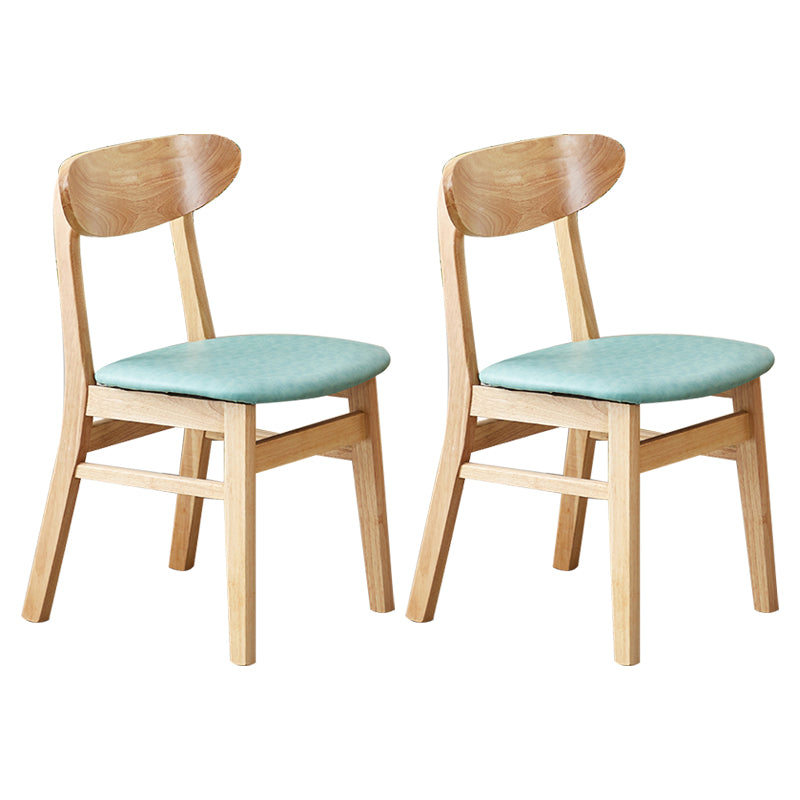 Chaise d'appoint de salle à manger moderne en bois avec coussin, chaise d'appoint à dossier ouvert pour la cuisine