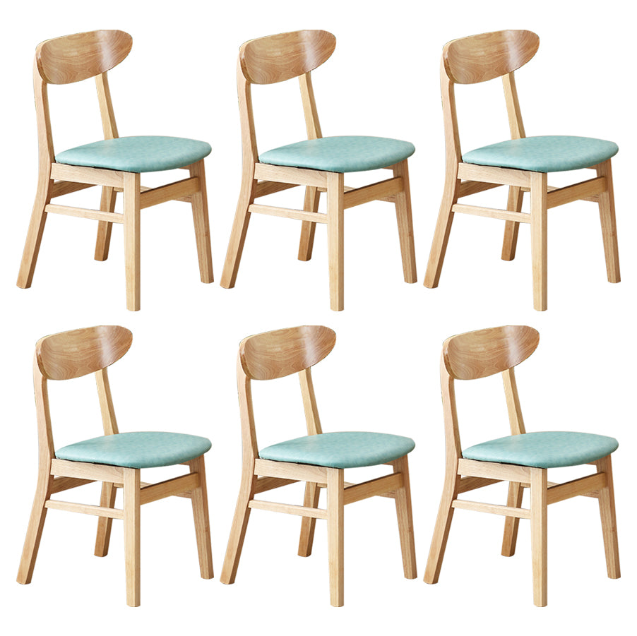 Chaise d'appoint de salle à manger moderne en bois avec coussin, chaise d'appoint à dossier ouvert pour la cuisine