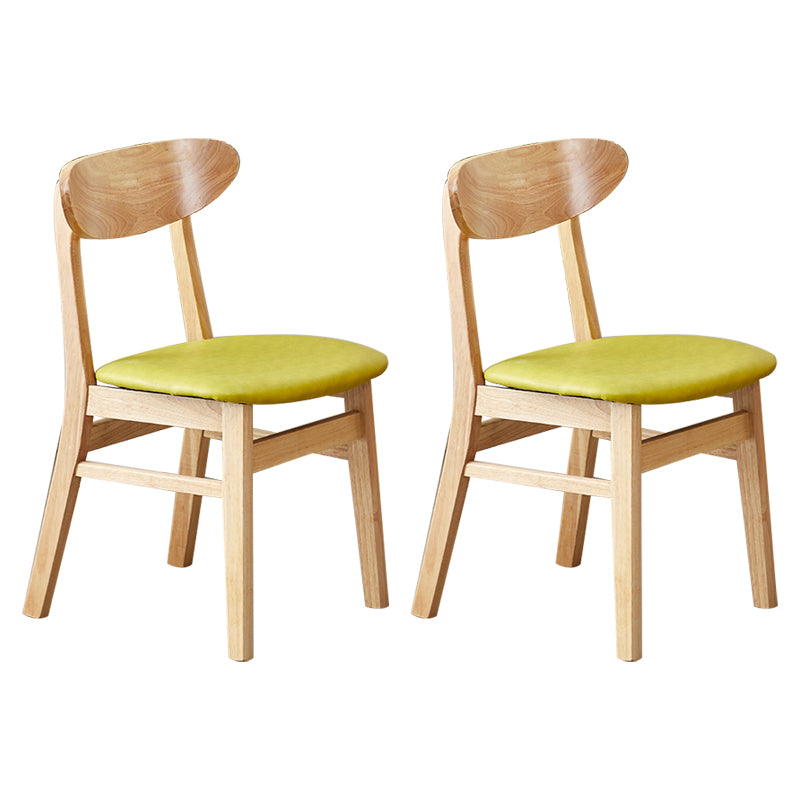 Chaise d'appoint de salle à manger moderne en bois avec coussin, chaise d'appoint à dossier ouvert pour la cuisine