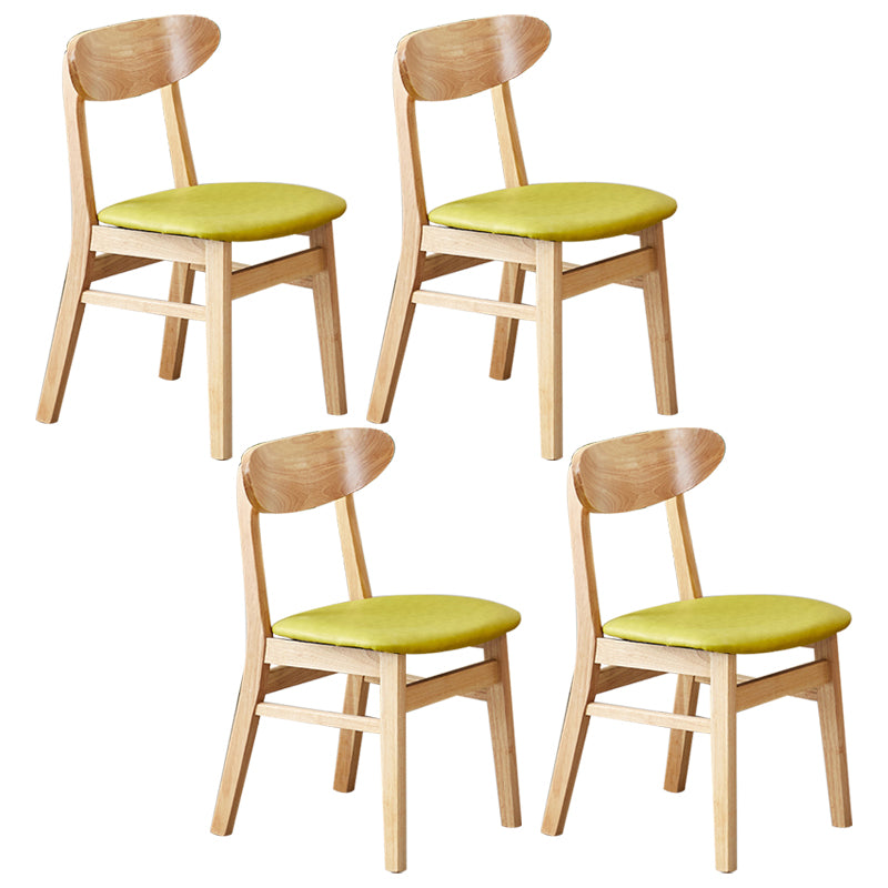 Chaise d'appoint de salle à manger moderne en bois avec coussin, chaise d'appoint à dossier ouvert pour la cuisine