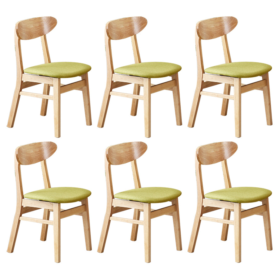Chaise d'appoint de salle à manger moderne en bois avec coussin, chaise d'appoint à dossier ouvert pour la cuisine
