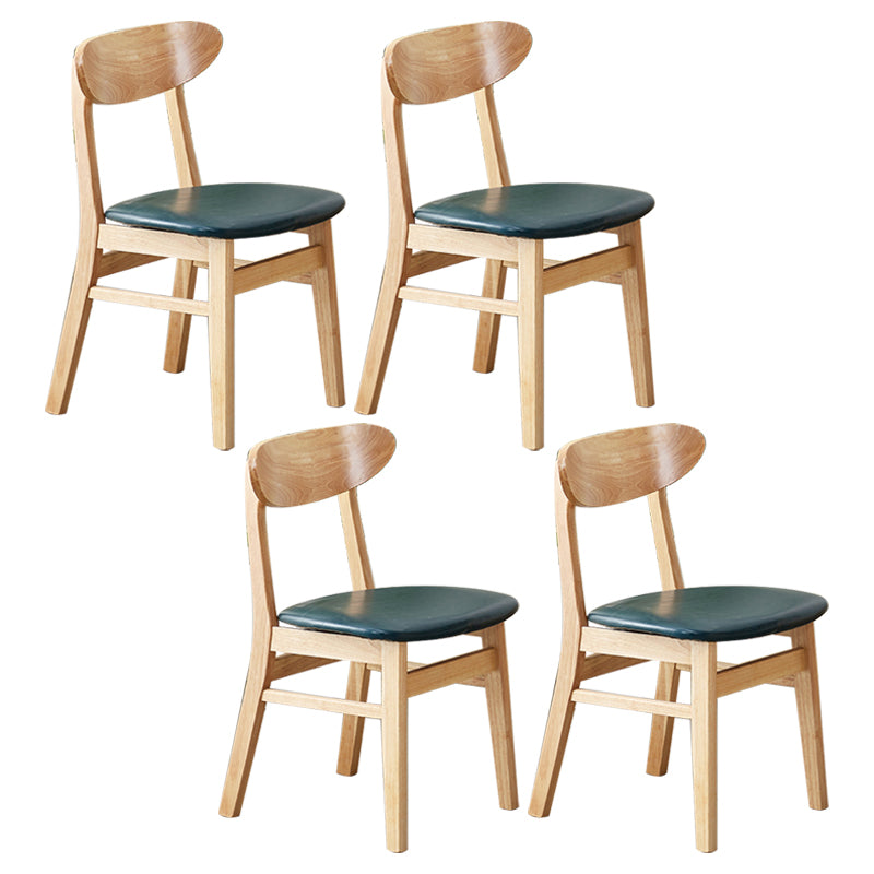 Chaise d'appoint de salle à manger moderne en bois avec coussin, chaise d'appoint à dossier ouvert pour la cuisine