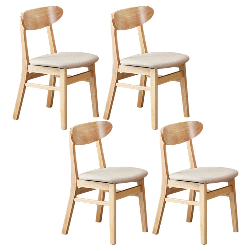 Chaise d'appoint de salle à manger moderne en bois avec coussin, chaise d'appoint à dossier ouvert pour la cuisine