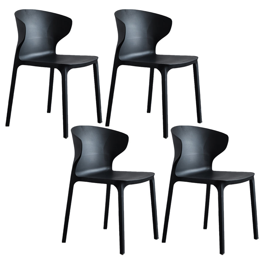 Chaise de salle à manger empilable en plastique à oreilles de fauteuil contemporain à la maison