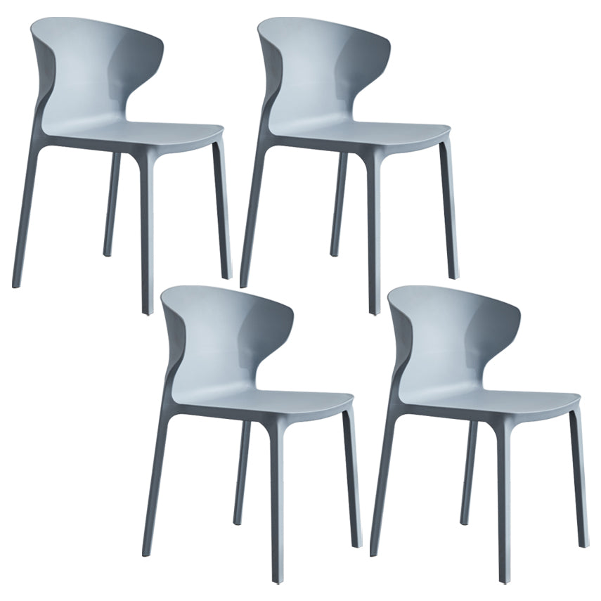 Chaise de salle à manger empilable en plastique à oreilles de fauteuil contemporain à la maison
