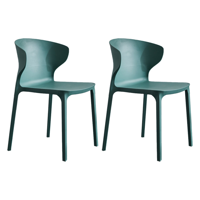 Chaise de salle à manger empilable en plastique à oreilles de fauteuil contemporain à la maison