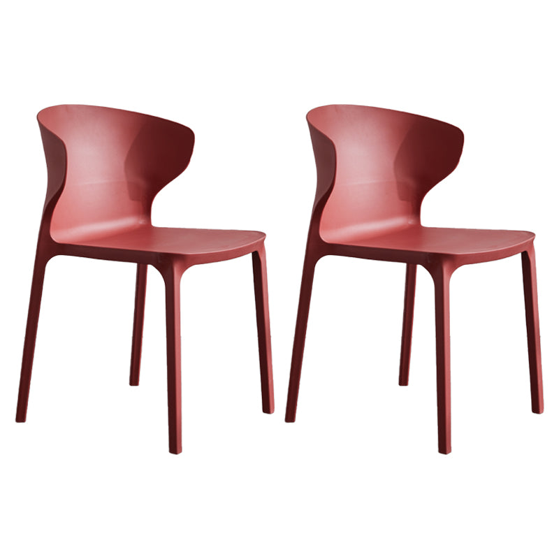 Chaise de salle à manger empilable en plastique à oreilles de fauteuil contemporain à la maison