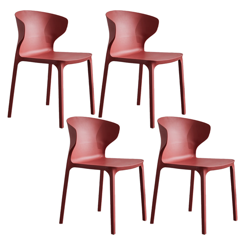 Chaise de salle à manger empilable en plastique à oreilles de fauteuil contemporain à la maison