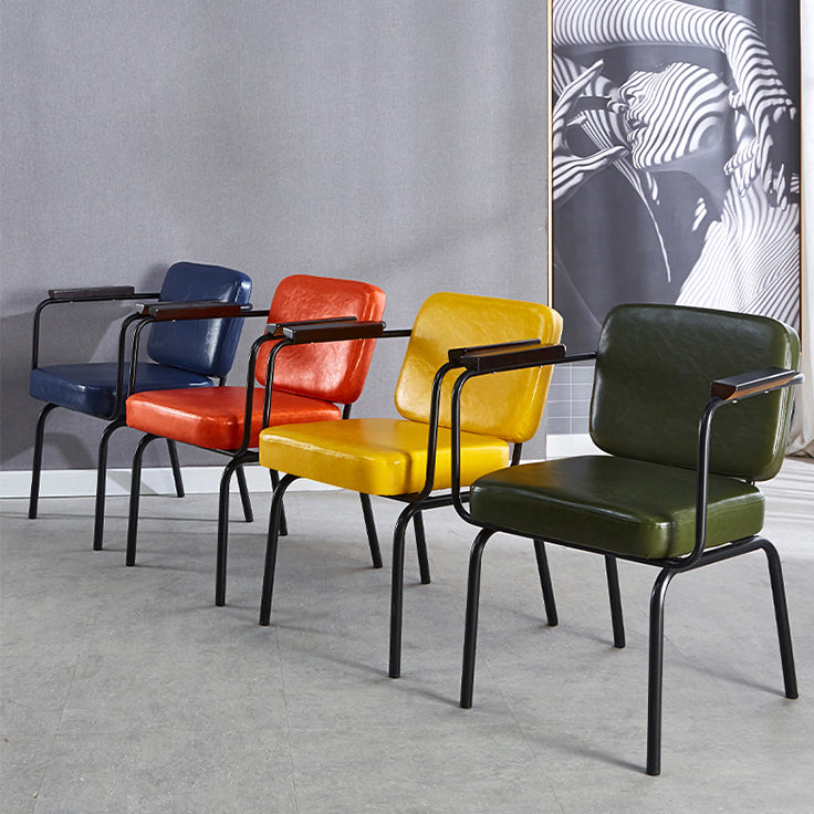 Chaise de salle à manger industrielle en métal, finition métallique, fauteuil de salle à manger Parsons