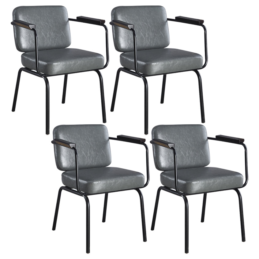 Chaise de salle à manger industrielle en métal, finition métallique, fauteuil de salle à manger Parsons