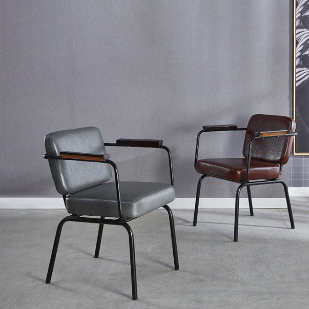 Chaise de salle à manger industrielle en métal, finition métallique, fauteuil de salle à manger Parsons