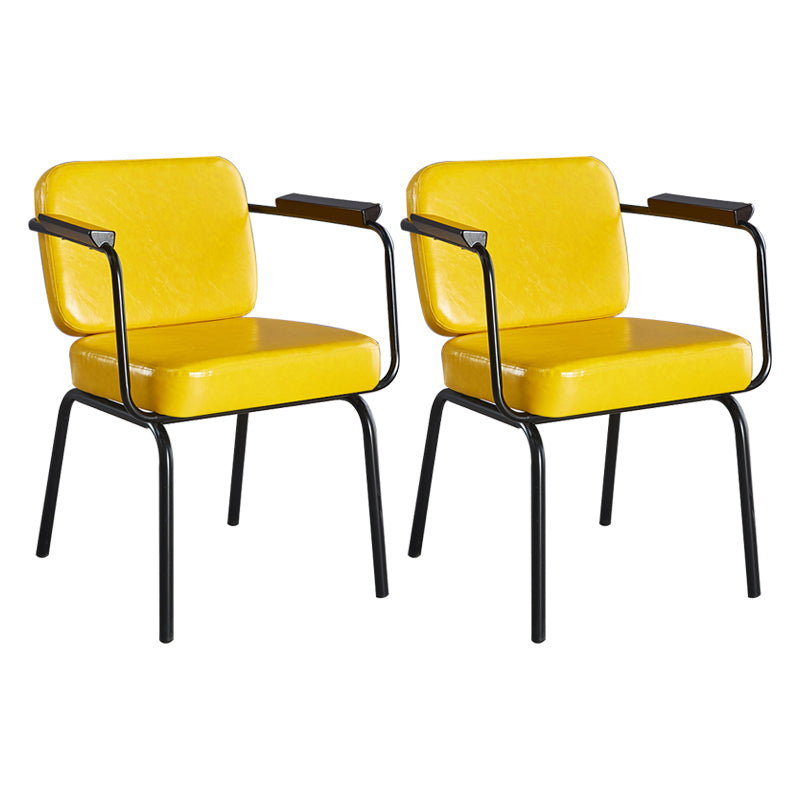 Chaise de salle à manger industrielle en métal, finition métallique, fauteuil de salle à manger Parsons