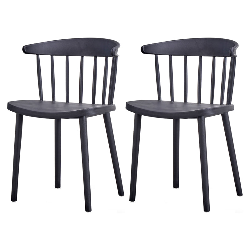 Contemporary Style Plastic Dining Armchair Windsor Back Side Chair for Home