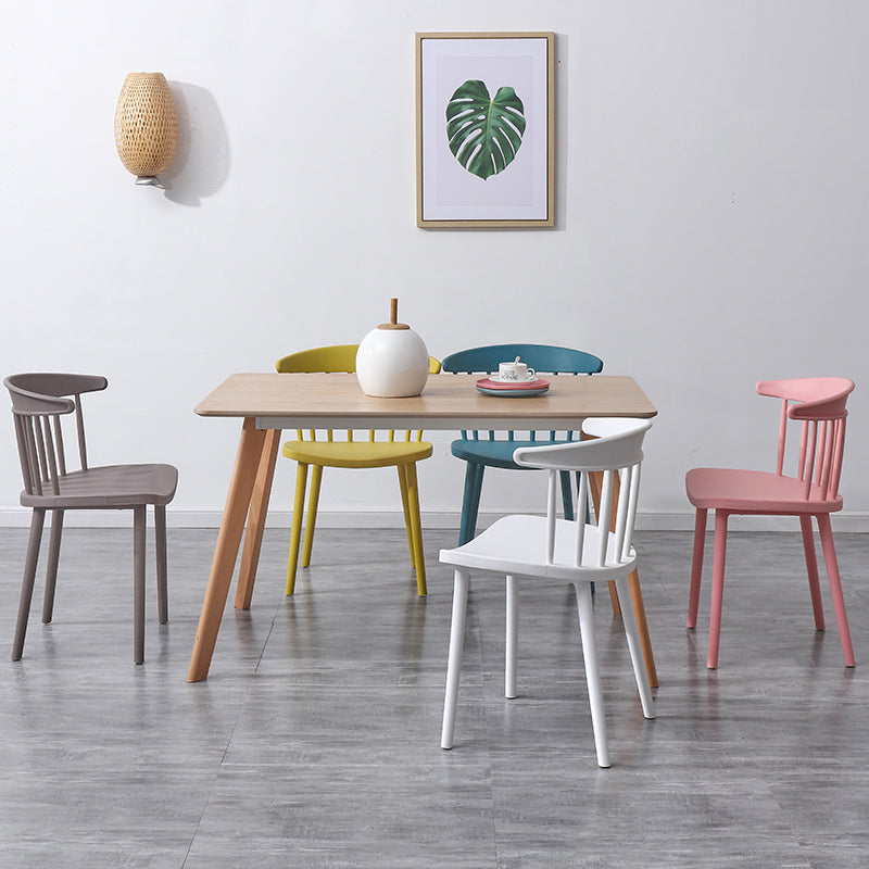 Contemporary Style Plastic Dining Armchair Windsor Back Side Chair for Home