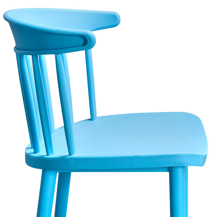 Contemporary Style Plastic Dining Armchair Windsor Back Side Chair for Home