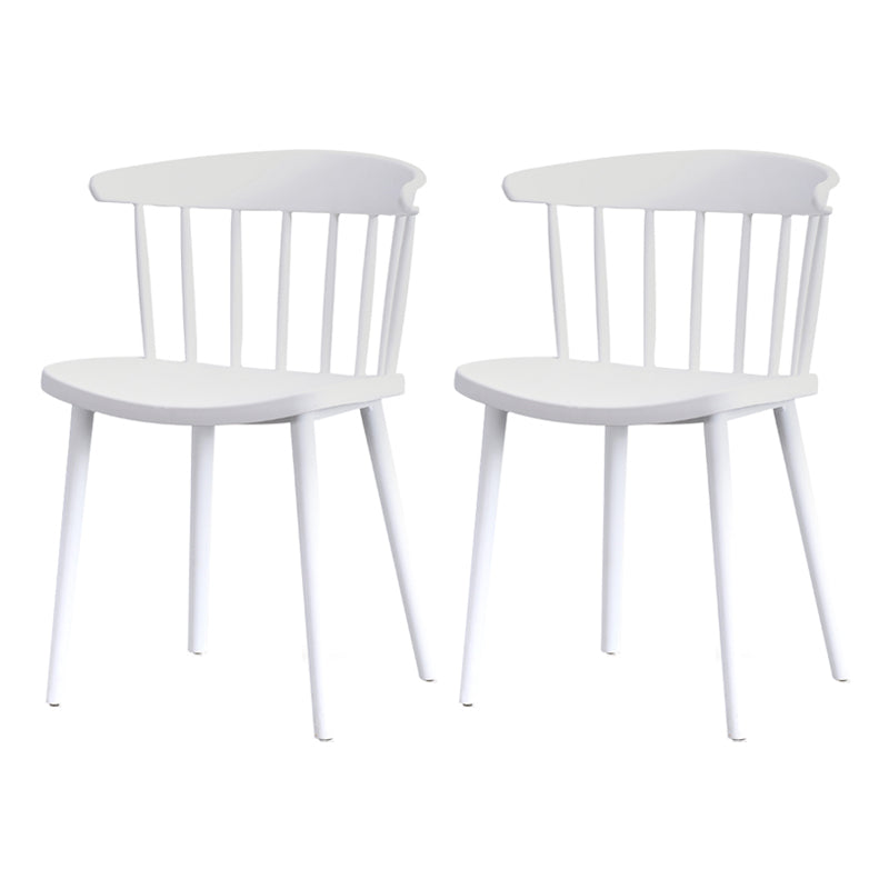 Contemporary Style Plastic Dining Armchair Windsor Back Side Chair for Home