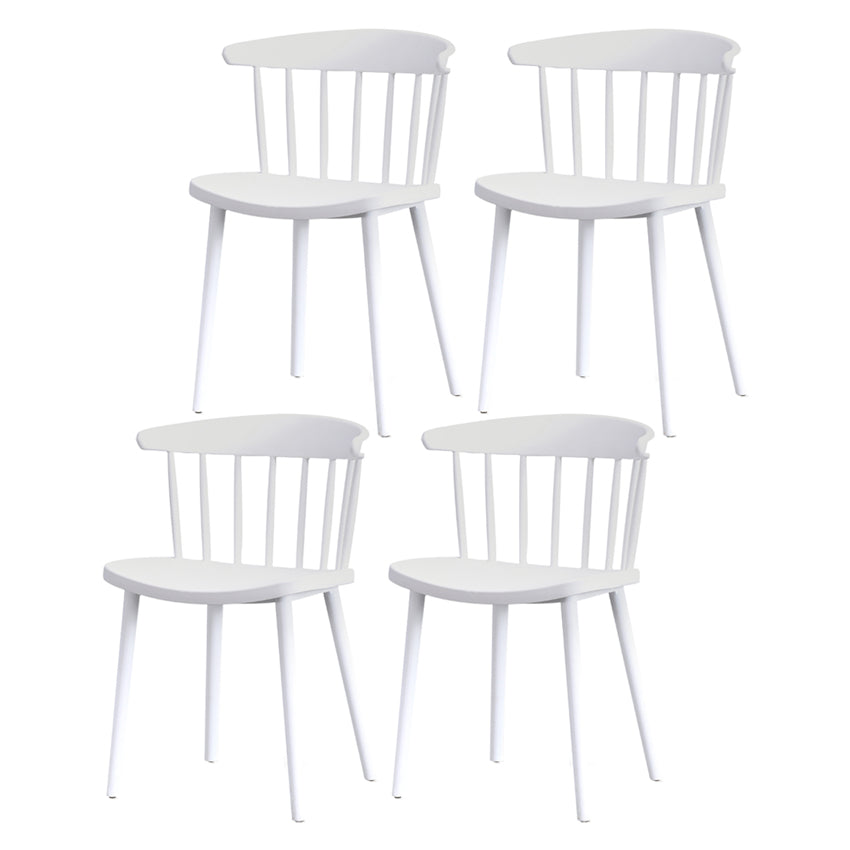 Contemporary Style Plastic Dining Armchair Windsor Back Side Chair for Home