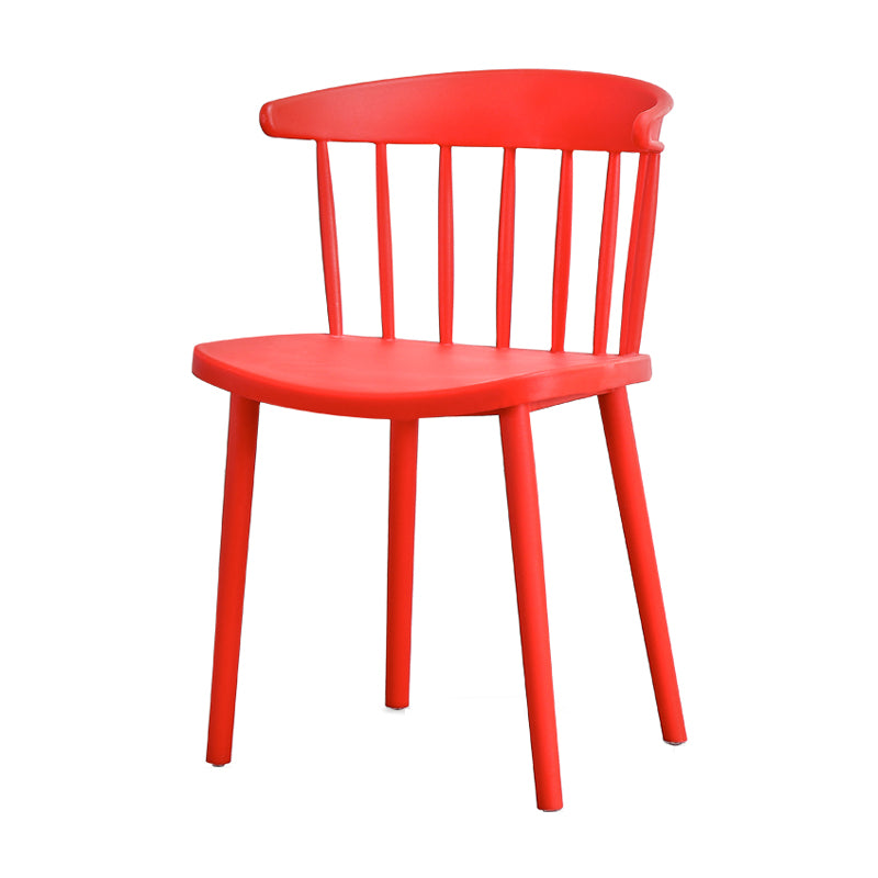 Contemporary Style Plastic Dining Armchair Windsor Back Side Chair for Home