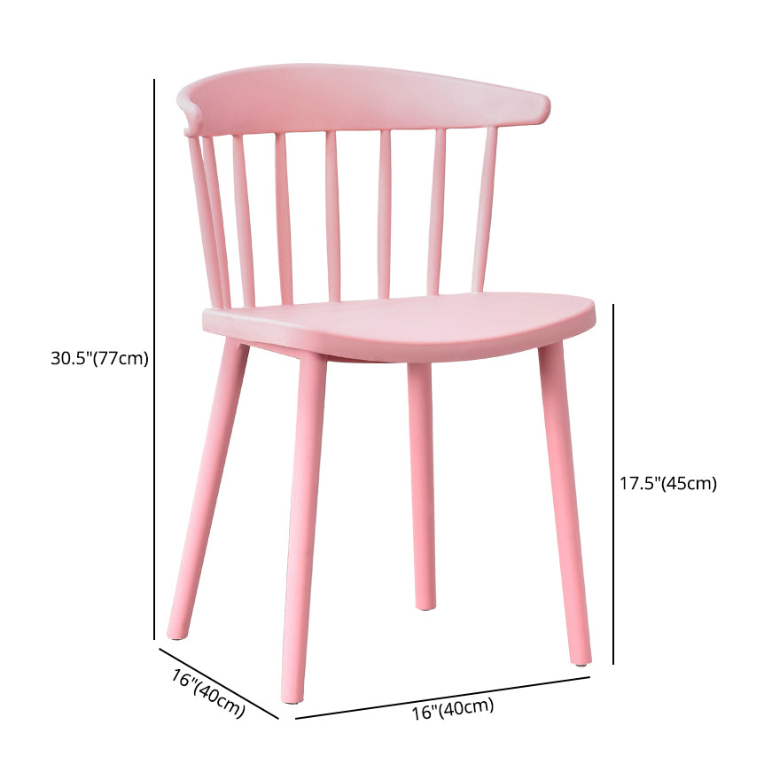 Contemporary Style Plastic Dining Armchair Windsor Back Side Chair for Home