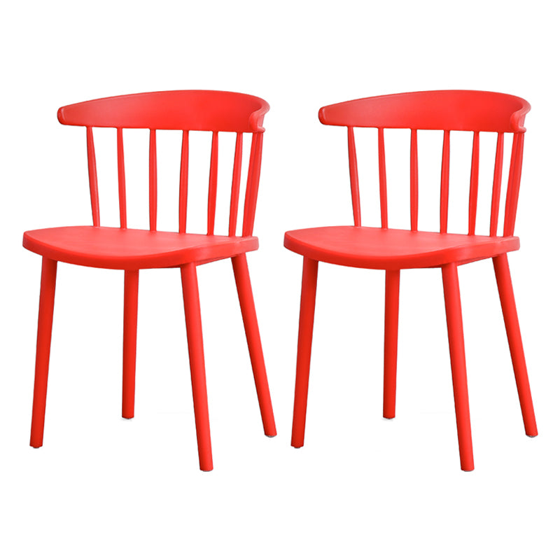 Contemporary Style Plastic Dining Armchair Windsor Back Side Chair for Home