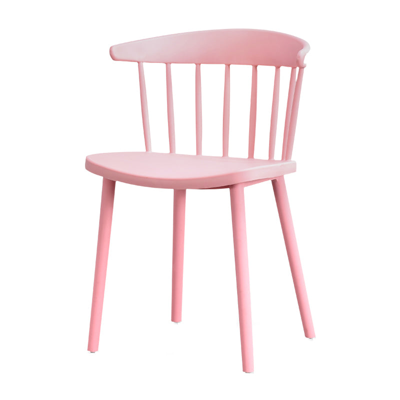 Contemporary Style Plastic Dining Armchair Windsor Back Side Chair for Home
