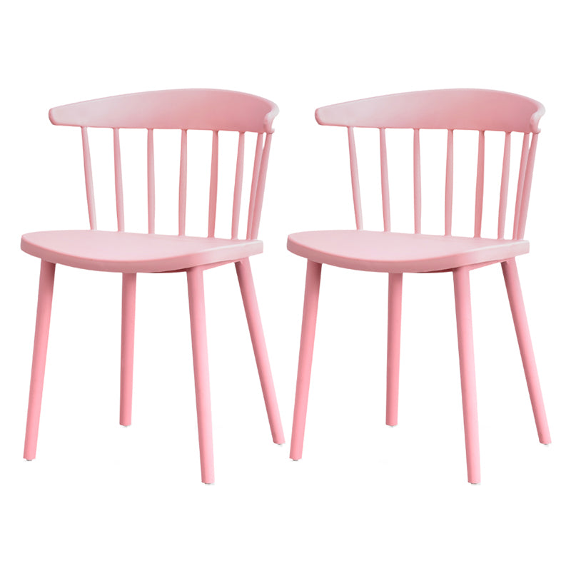 Contemporary Style Plastic Dining Armchair Windsor Back Side Chair for Home