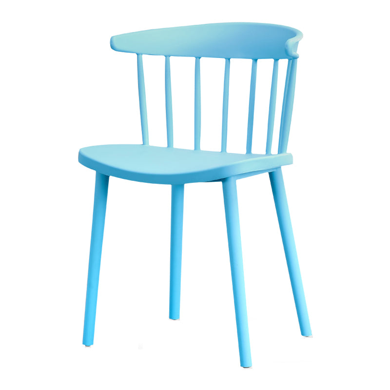 Contemporary Style Plastic Dining Armchair Windsor Back Side Chair for Home