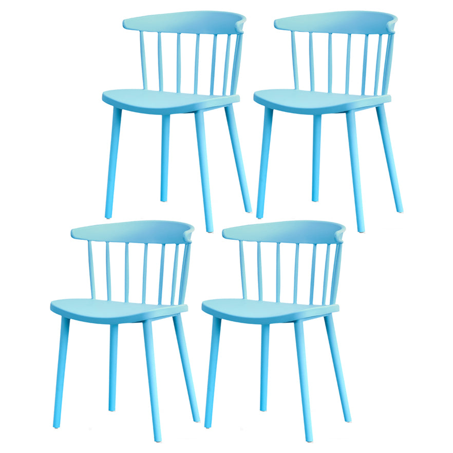 Contemporary Style Plastic Dining Armchair Windsor Back Side Chair for Home