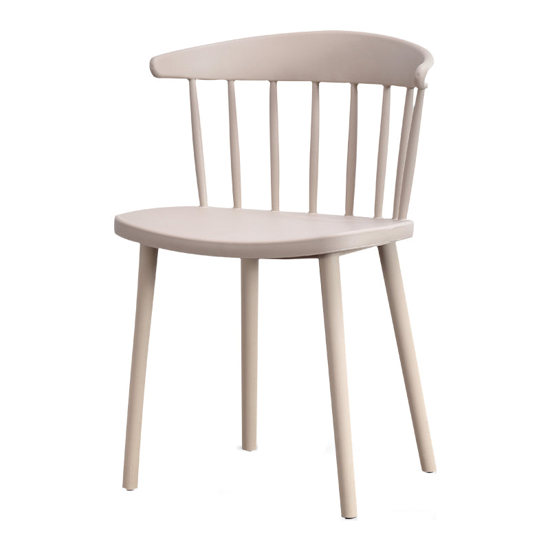 Contemporary Style Plastic Dining Armchair Windsor Back Side Chair for Home