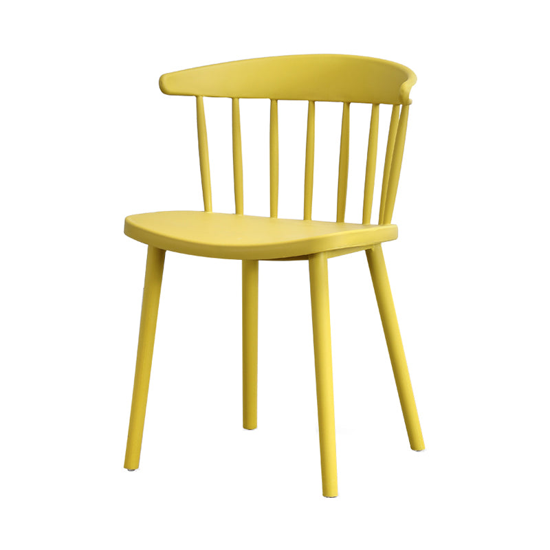 Contemporary Style Plastic Dining Armchair Windsor Back Side Chair for Home